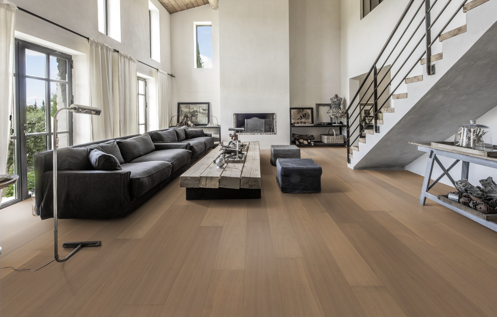 Паркетная доска Kahrs Столичная Дуб Берлин Berlin 151N4AEKFMKW220 Calm 2266×187×15 фото в интерьере